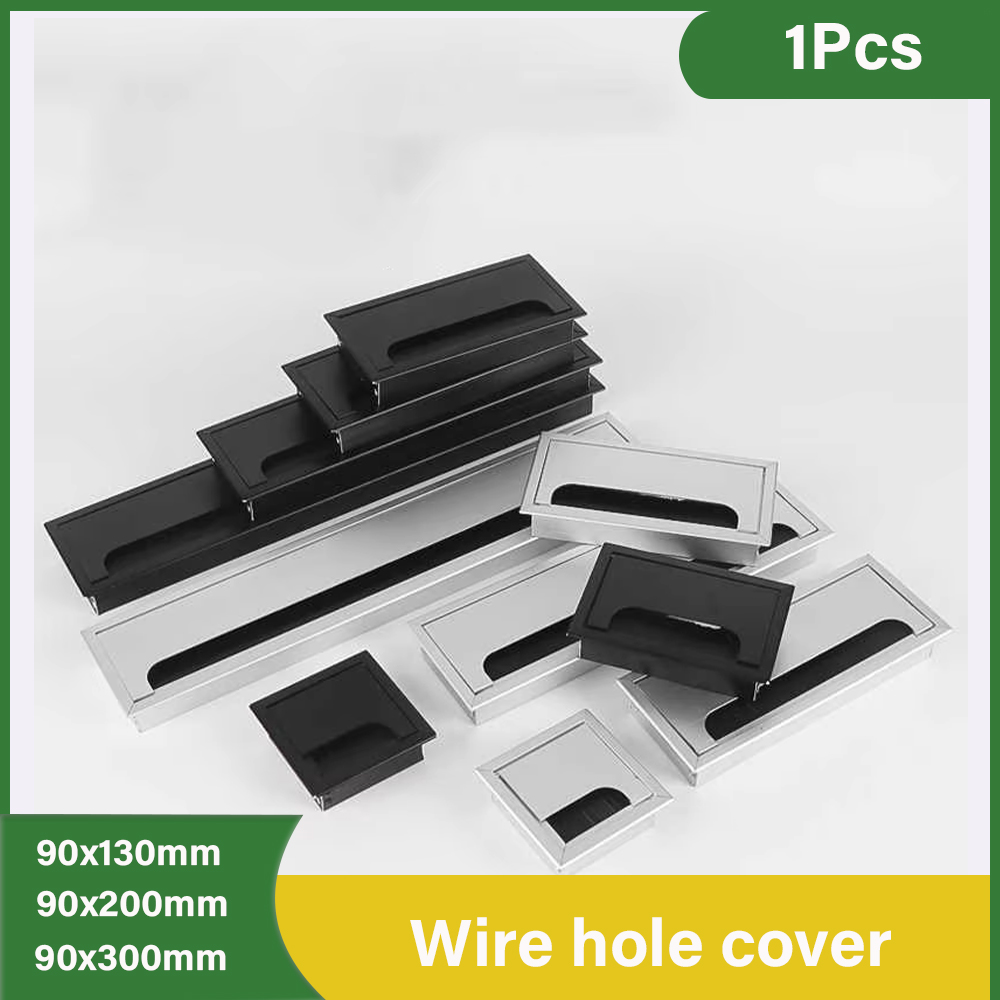 Furniture Hardware Outlet - 1PC Aluminum Alloy Rectangular Desk Cable