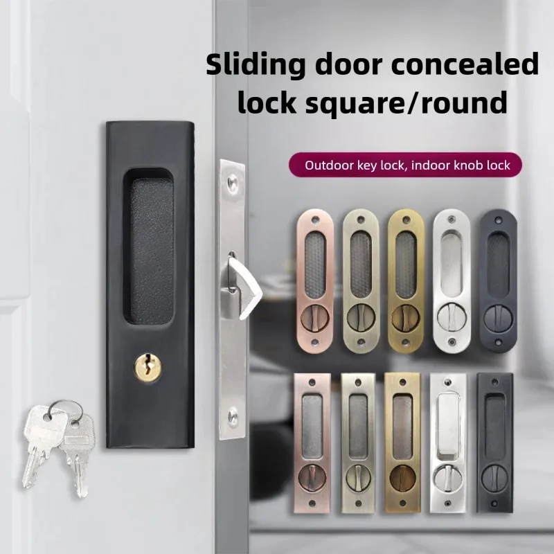 Furniture And Kitchen Hardware Fitting - Sliding Door Lock Black Indoor Balcony