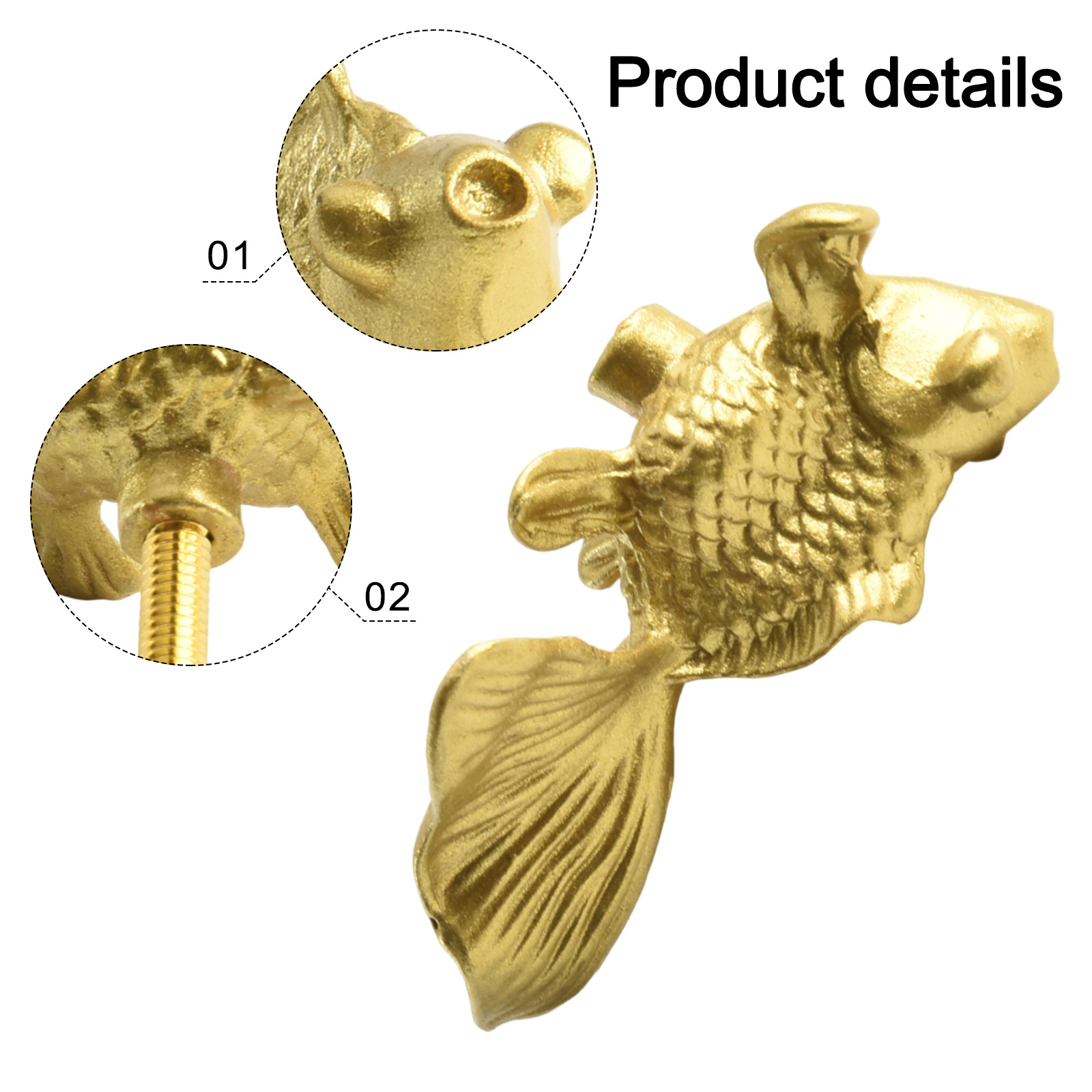 Goldfish Cabinet Handles Brass - Unique Furniture Hardware Pulls recension och pris