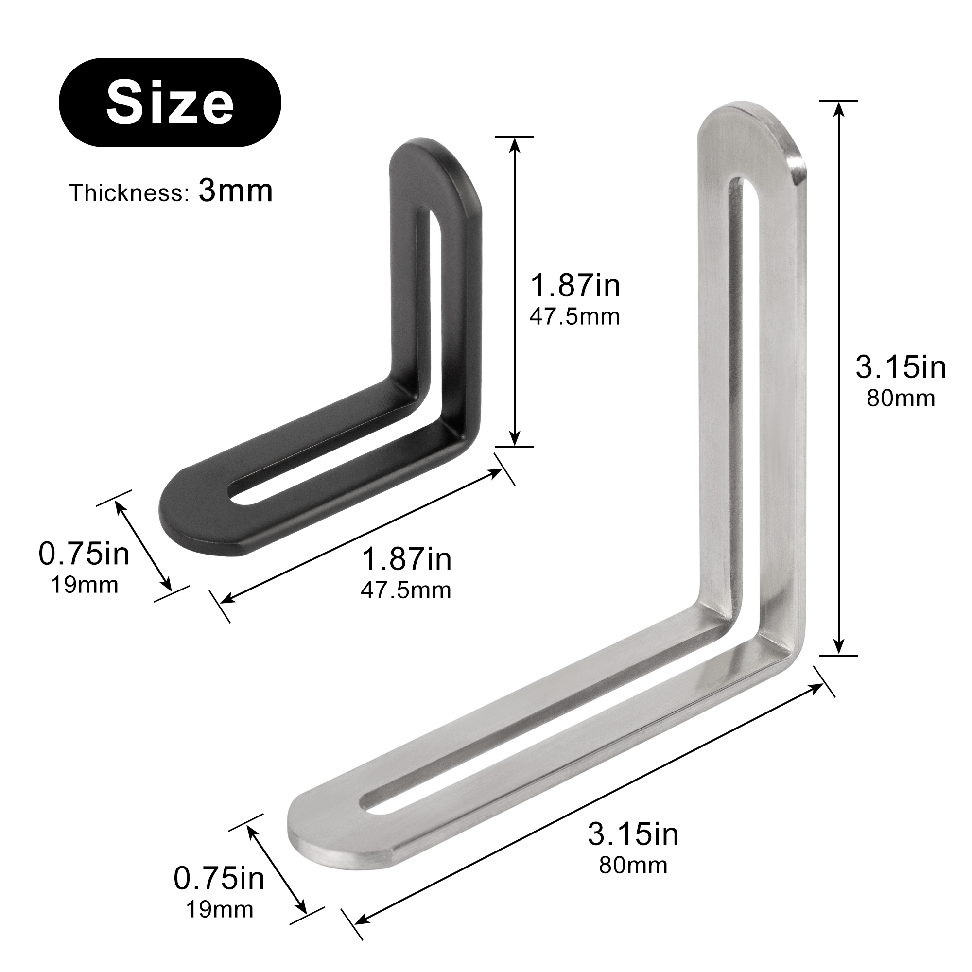 2pcs Corner Brackets Stainless - Furniture Hardware Screws recension och pris