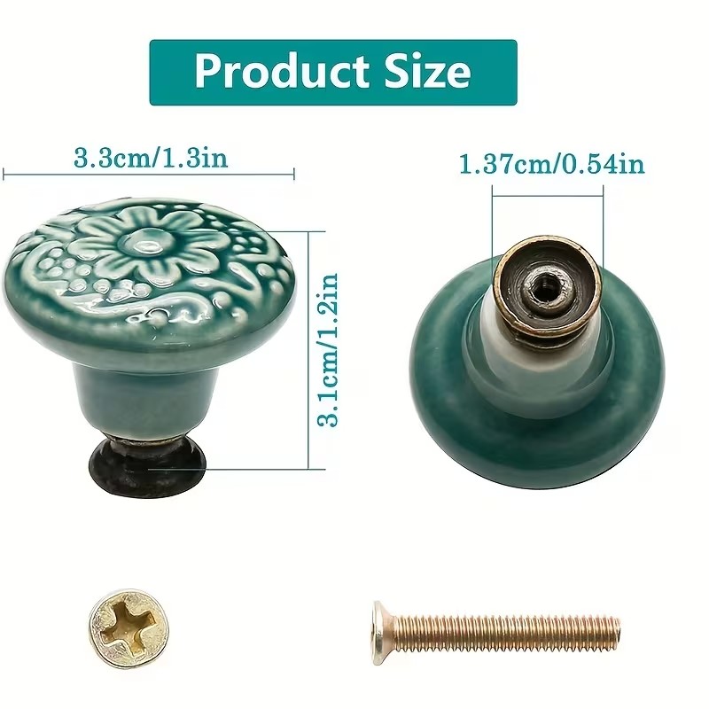 12pcs Ceramic Cabinet Knobs, F - Furniture Hardware Design recension och pris