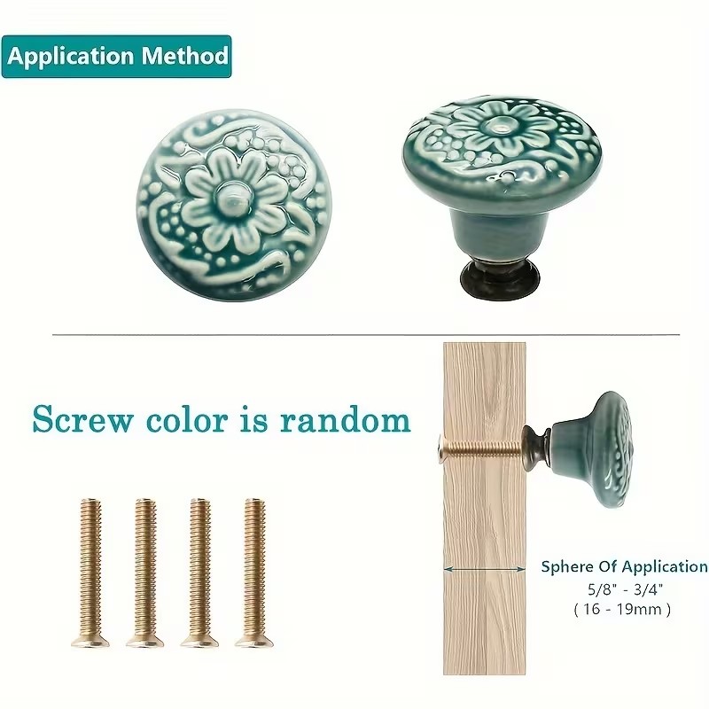 12pcs Ceramic Cabinet Knobs, F - Furniture Hardware Design recension och pris