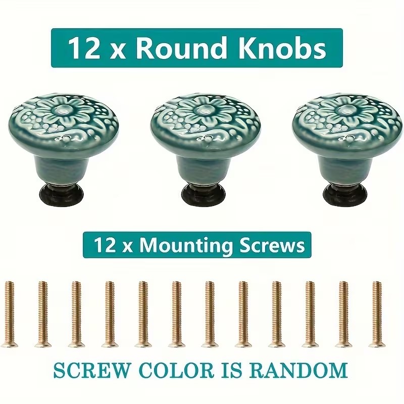 12pcs Ceramic Cabinet Knobs, F - Furniture Hardware Design recension och pris