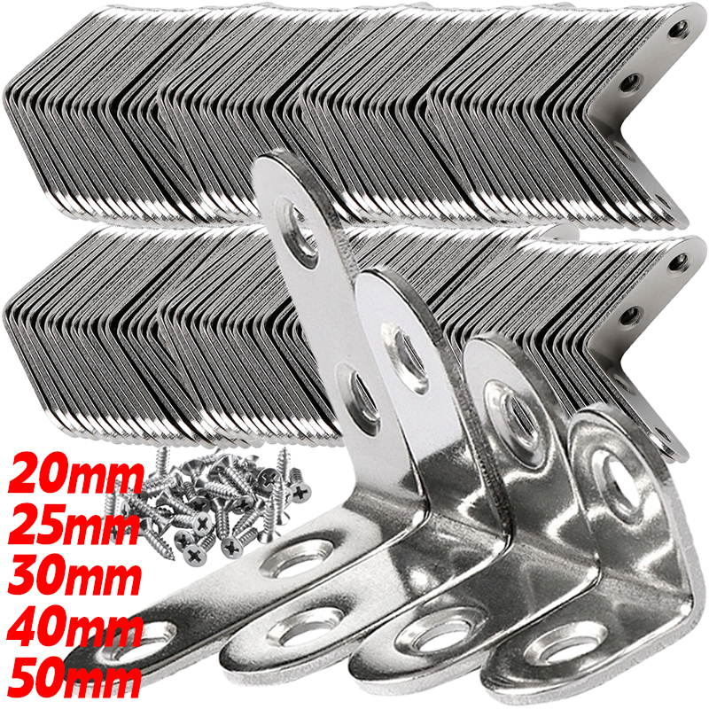 1/20pc Right Angle Bracket wit - Furniture Hardware Screws recension och pris