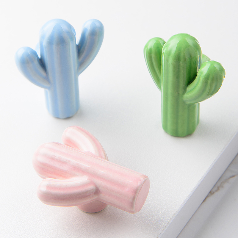1/4pcs Colorful Ceramic Cactus - Unique Furniture Hardware Pulls recension och pris