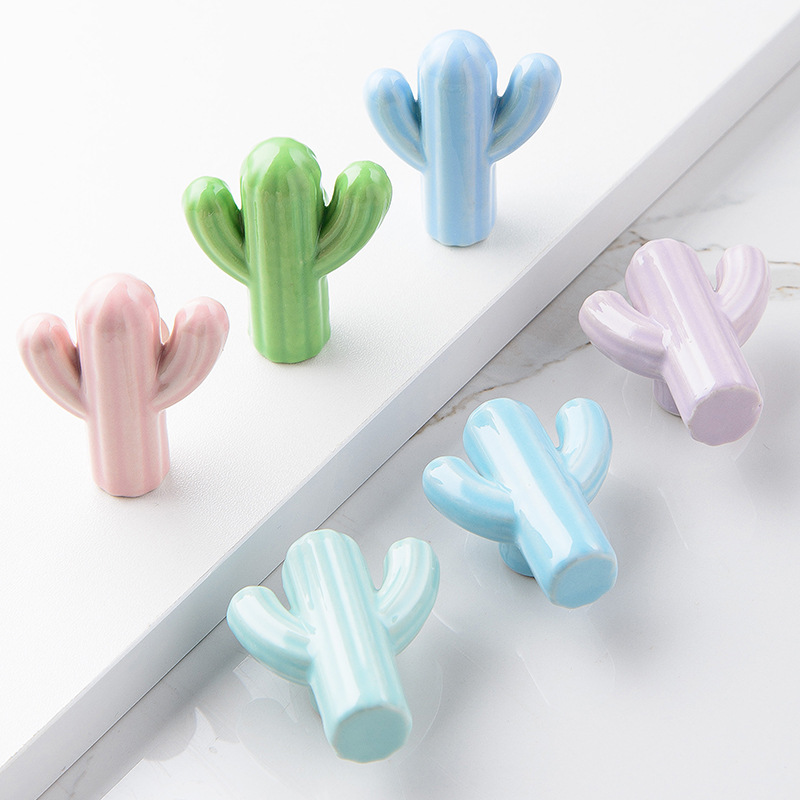 1/4pcs Colorful Ceramic Cactus - Unique Furniture Hardware Pulls recension och pris