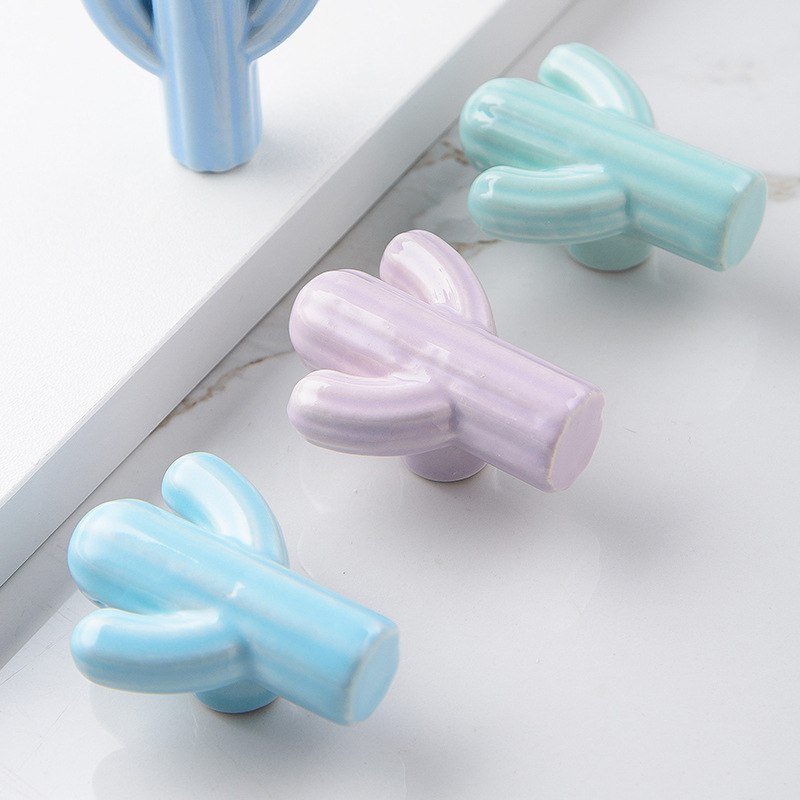 1/4pcs Colorful Ceramic Cactus - Unique Furniture Hardware Pulls recension och pris