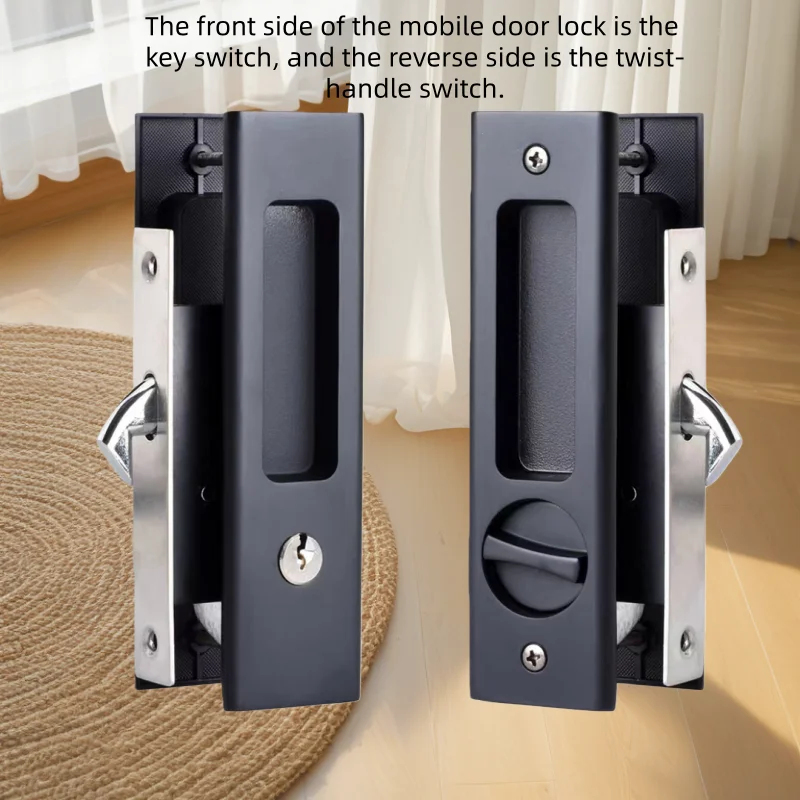 Sliding Door Lock Black Indoor - Furniture And Kitchen Hardware Fitting recension och pris